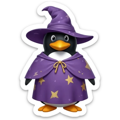 Penguin Wizard sticker