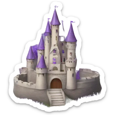 lavender castle surrounded by nature  sticker