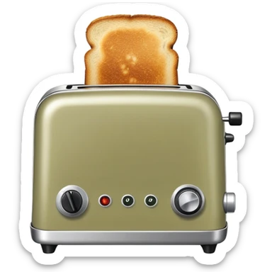 Fried toast in a pale olive toaster sticker