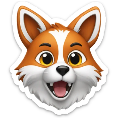 un renard avec des pouvoir sticker
