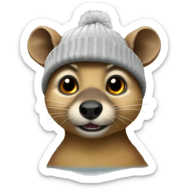hyrax wearing a beanie sticker