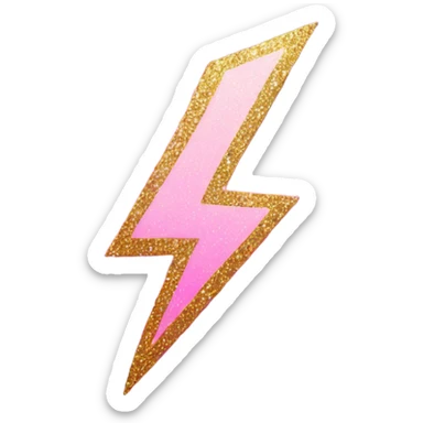 Pink ombre lightning bolt with glitter  sticker