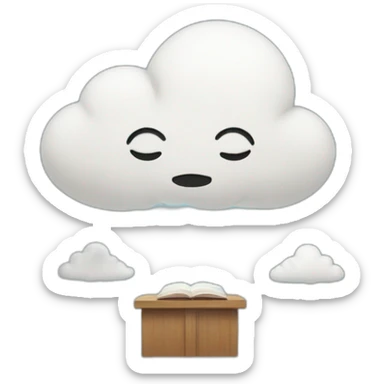 sad Cloud with eyes praying to jesus sticker