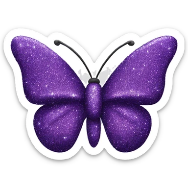 Glitter butterfly purple sticker