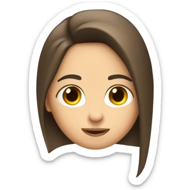 Brunette tucking hair behind ear cheeki sticker