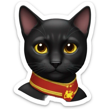 communist black cat sticker