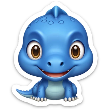 cute blue dinosaur with big eyes sticker