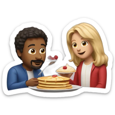 Ted Lasso eating pancakes with Jesus  sticker