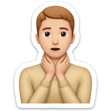 hands over neck chocking yourself  sticker