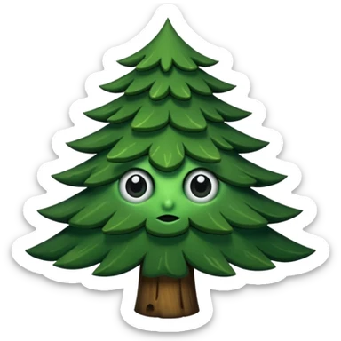 sapin avec deux gros yeux noirs sticker