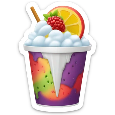 Fresh fruit shave ice in cup sticker