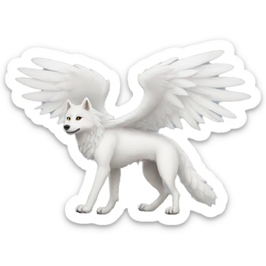 White Winged Wolf full body sticker
