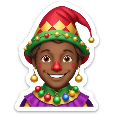 Dark brown skin jester  sticker