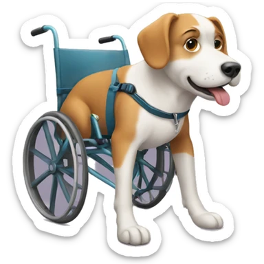 Dog in wheelchair sticker