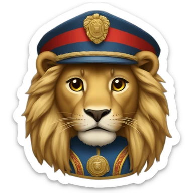 A lion wearing a Yemeni uniform sticker