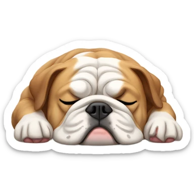English Bulldog sleeping sticker