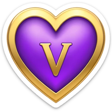 The gold Letter “V” inside a Purple Heart sticker