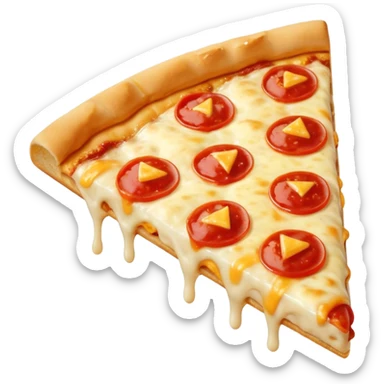 Slice of plain cheese pizza sticker