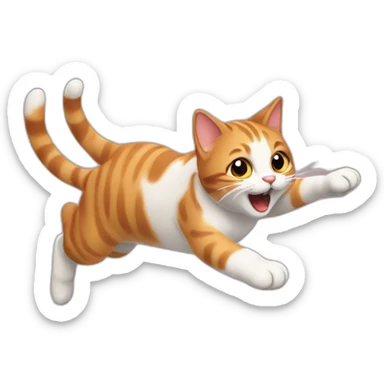 Jumping cat sticker