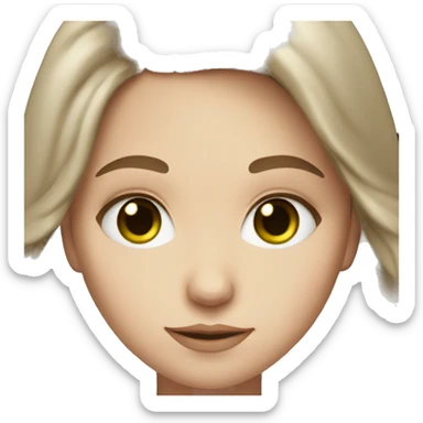 White Girl that has green eyes, brown hair sticker