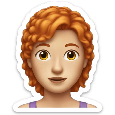 Redhead with freckles face sticker