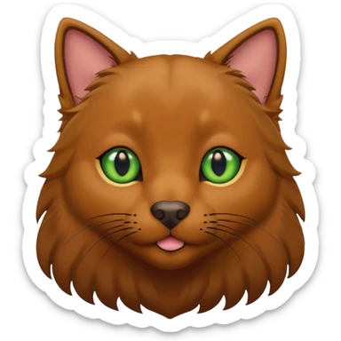 black cat with brown eyes  and big brown retriever with green eyes  sticker