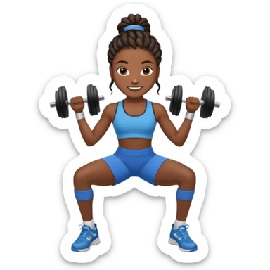 Create an emoji of rey. he has dreadlocks, african american, he's an athlete handsome with a million dollar smile. he's also a strength coach who values performance training. Make him darkskin, with 2 strand twist hairsyle  sticker