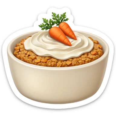 carrot cake oats baked oats in a bowl like oat meal  sticker