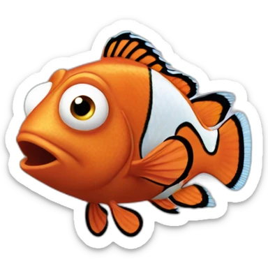 Nemo fish very afraid sticker