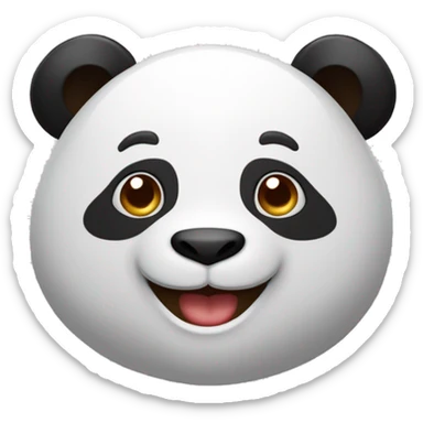 Un tête de panda souriant avec les patte avant visible sticker