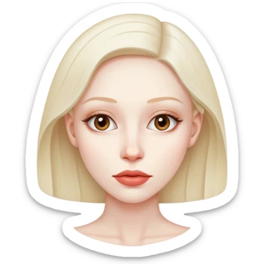 A woman with very very thin lips and no lipstick sticker