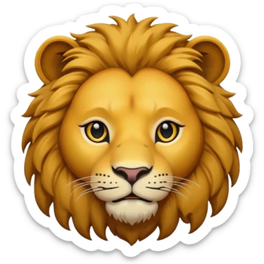 lion face emoji dot eyes, solid black , no iris sticker