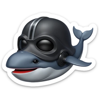 Une baleine avec le masque de dark vador sticker