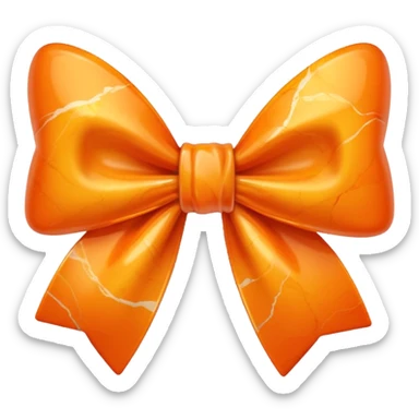 marble orange bow sticker