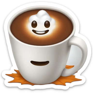 Hot cocoa in a pumpkin-shaped cup sticker