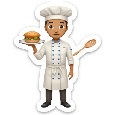 High resolution of   realistic full body chef distorted , no extra hybrid sticker