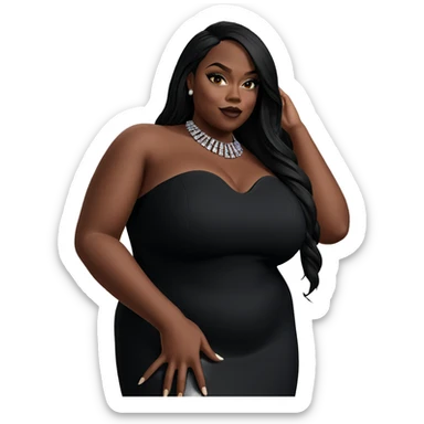 dark beauty in strapless dress sticker