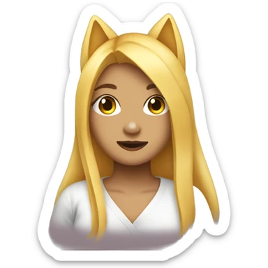 Girl called Akita neru with long yellow hair sticker