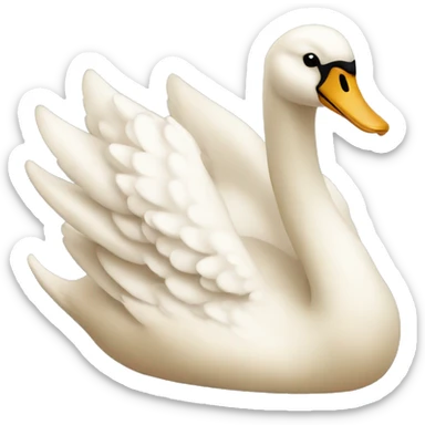 A beige swan sticker