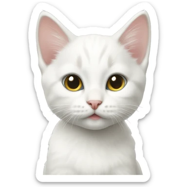 White kitten  sticker