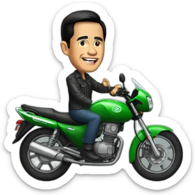 president Jokowi as grab motorcycle driver sticker