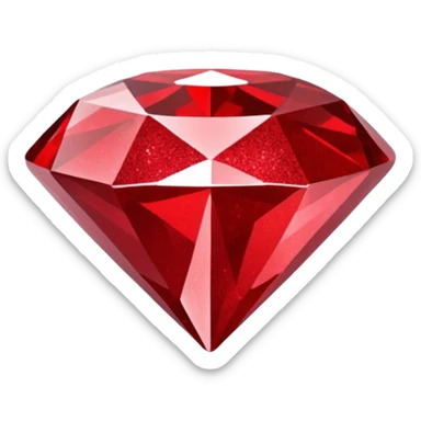 red glitter diamond sticker