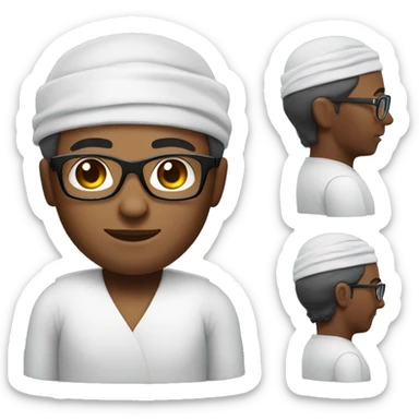 male african american Massage therapist wearing turban and glasses sticker