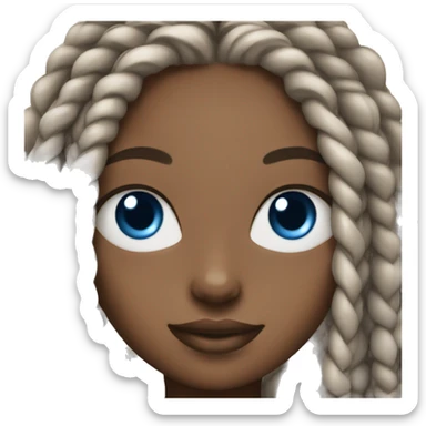 Black girl with box braids and blue eyes sticker