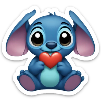 Stich with a heart sticker
