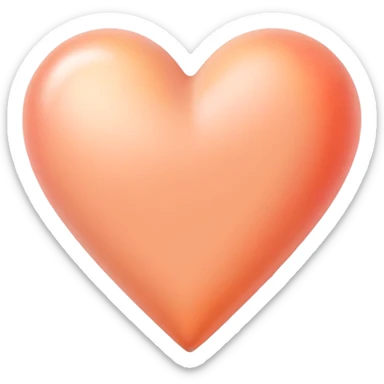 Pastel peach color heart sticker