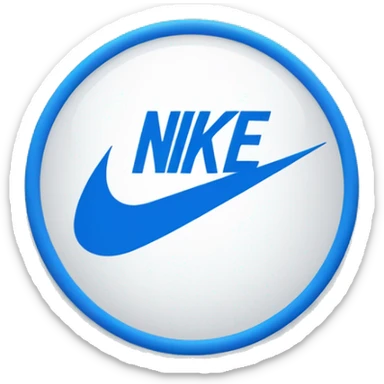 Blue circle with white Nike logo sticker