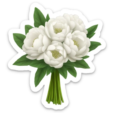 White peonys bouquet sticker