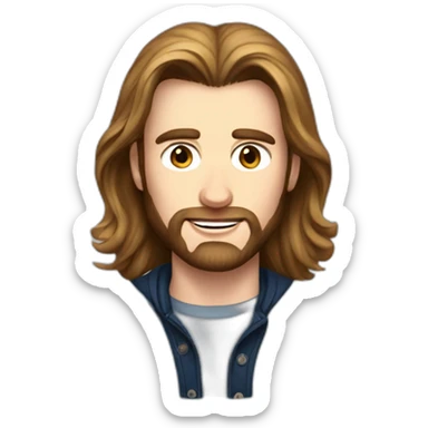 chris evans with long hair sticker
