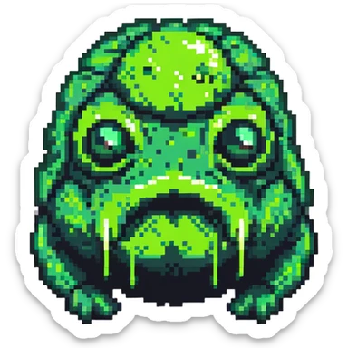 classic green blob slime monster sticker